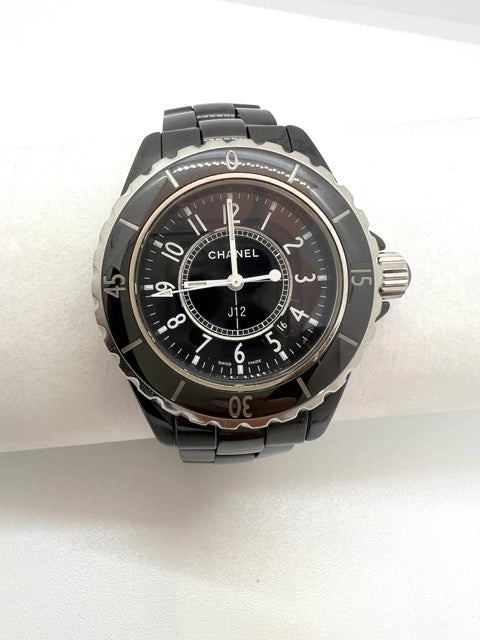Chanel, J12 black ceramic quartz watch
