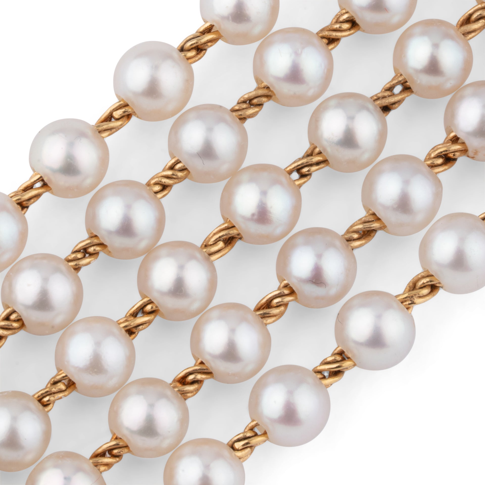 Chanel, vintage "Mademoiselle" watch in pearls on 18K yellow gold