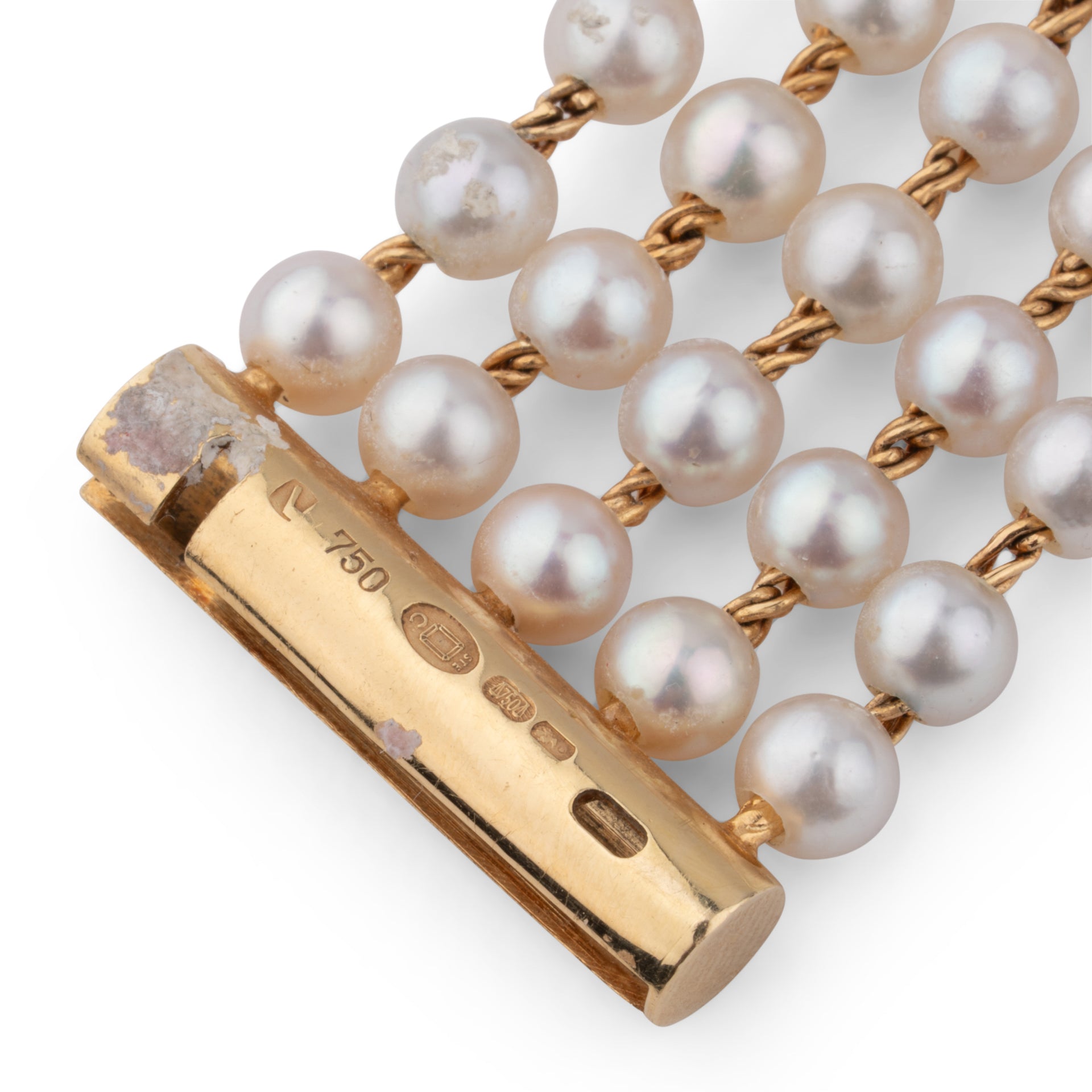 Chanel, vintage "Mademoiselle" watch in pearls on 18K yellow gold