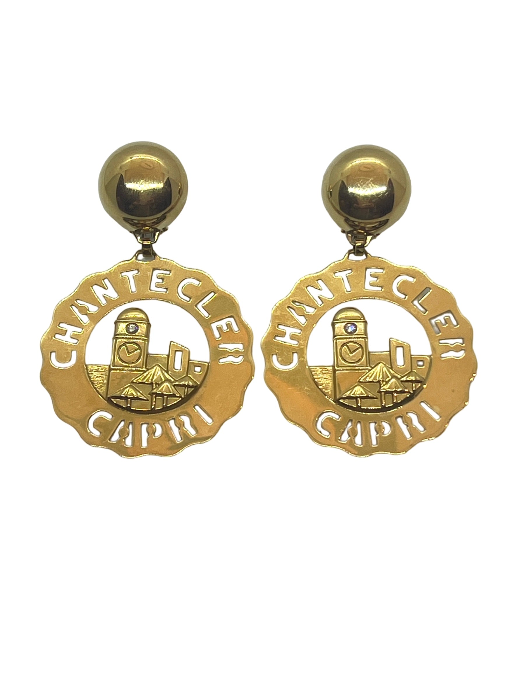 Chantecler, boucles d'oreilles en or jaune 18K