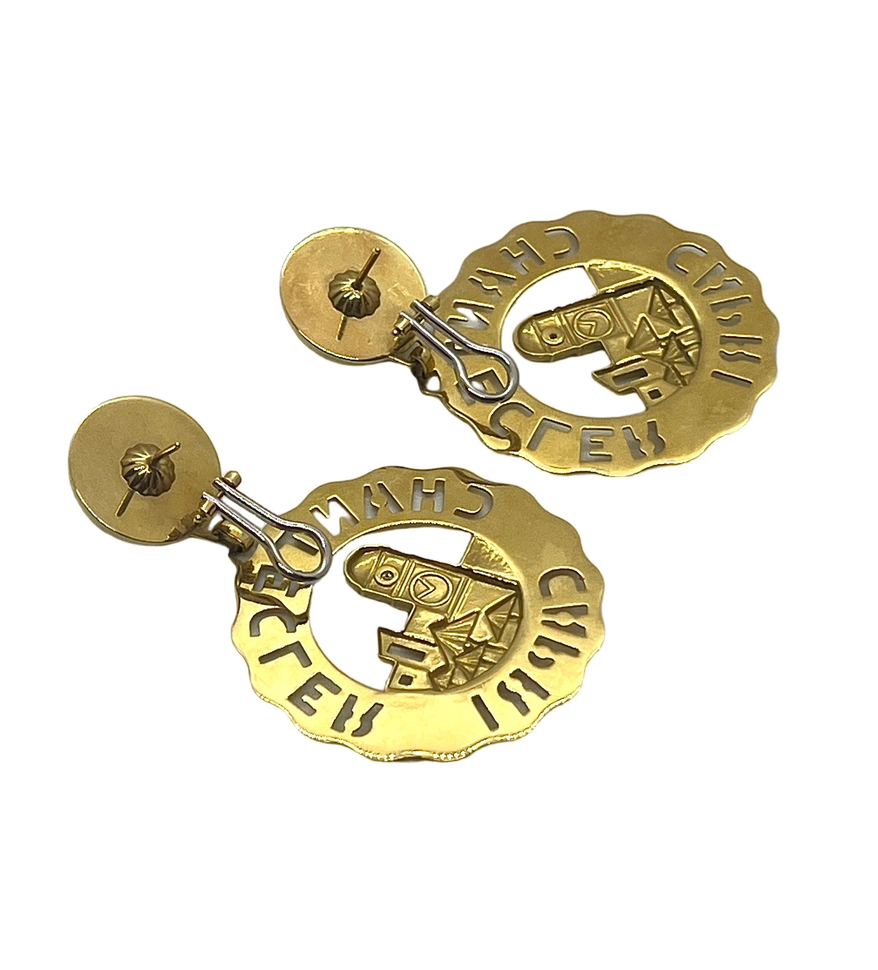 Chantecler, boucles d'oreilles en or jaune 18K