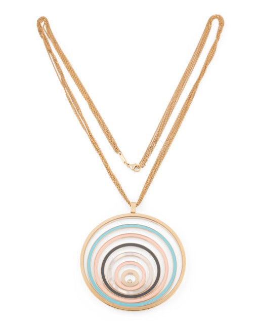 Chopard, "Happy Spirit" necklace and pendant in enamel, mother-of-pearl and diamond