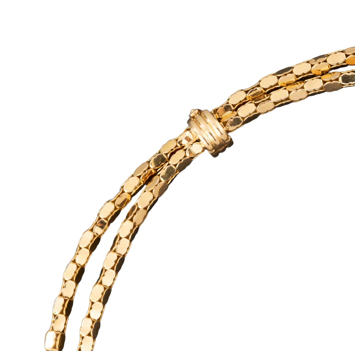 18K yellow gold two-row necklace, signed MELLERIO.