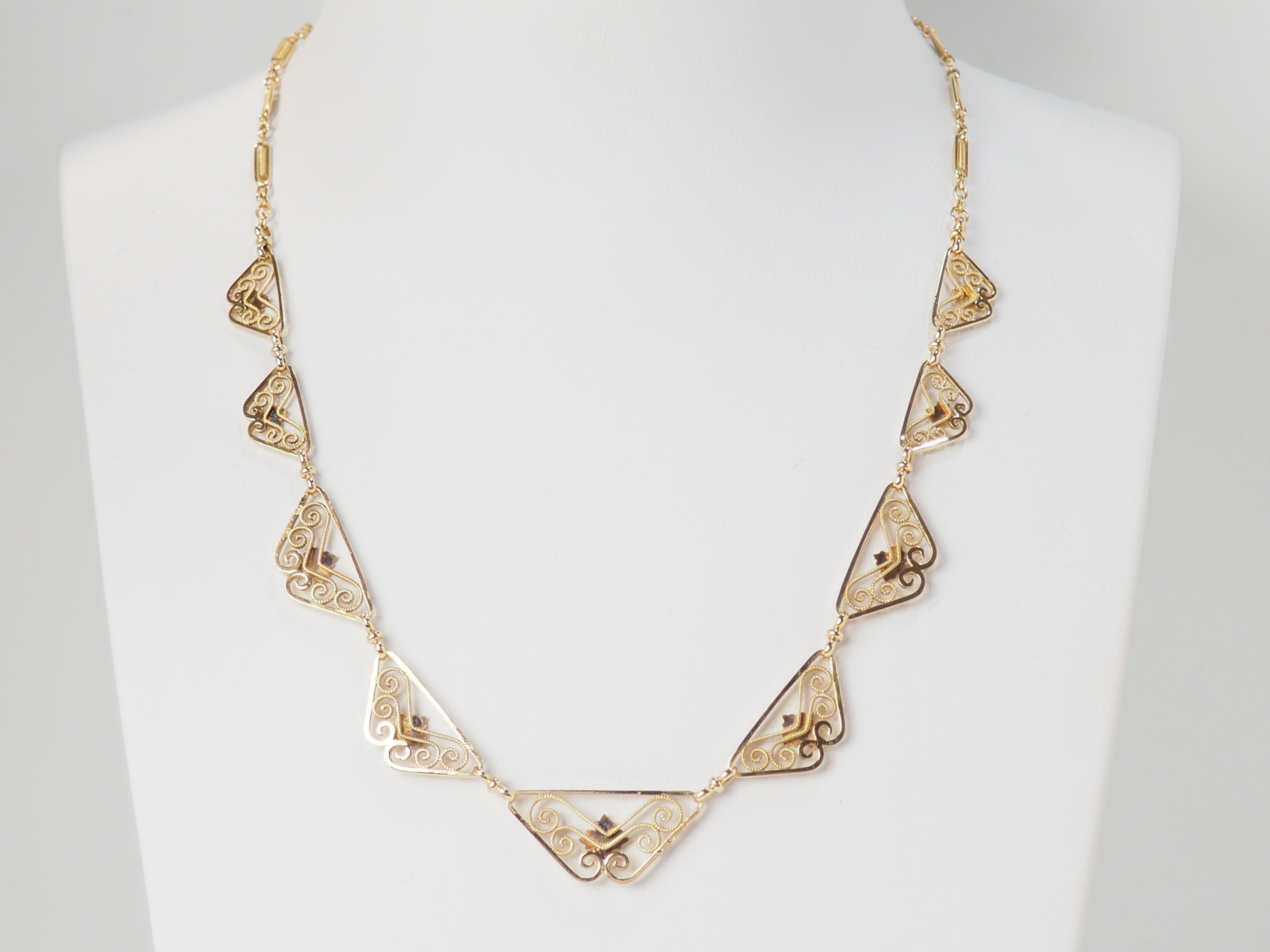 Collier draperie Fin XIXème en or jaune