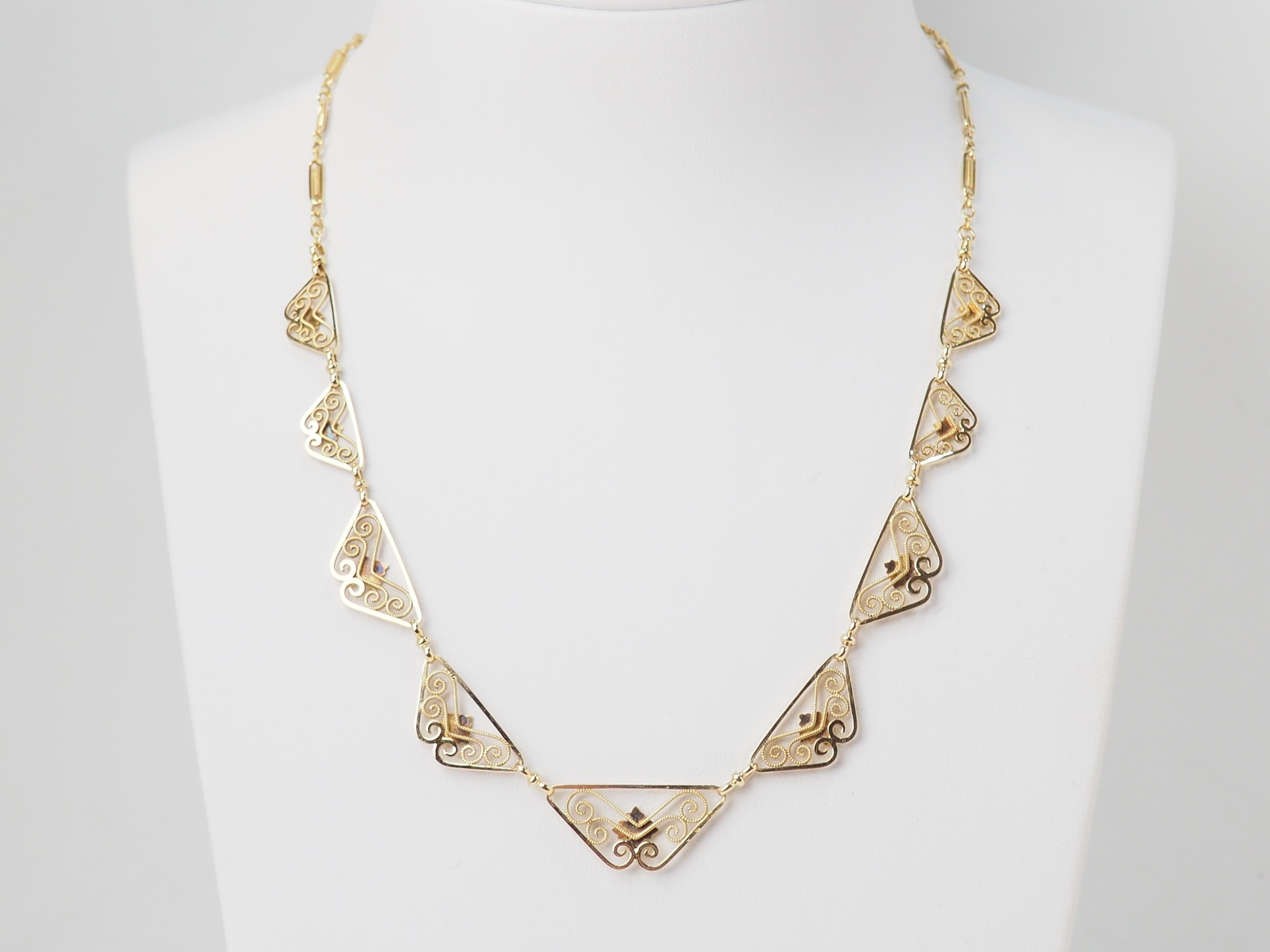 Collier draperie Fin XIXème en or jaune