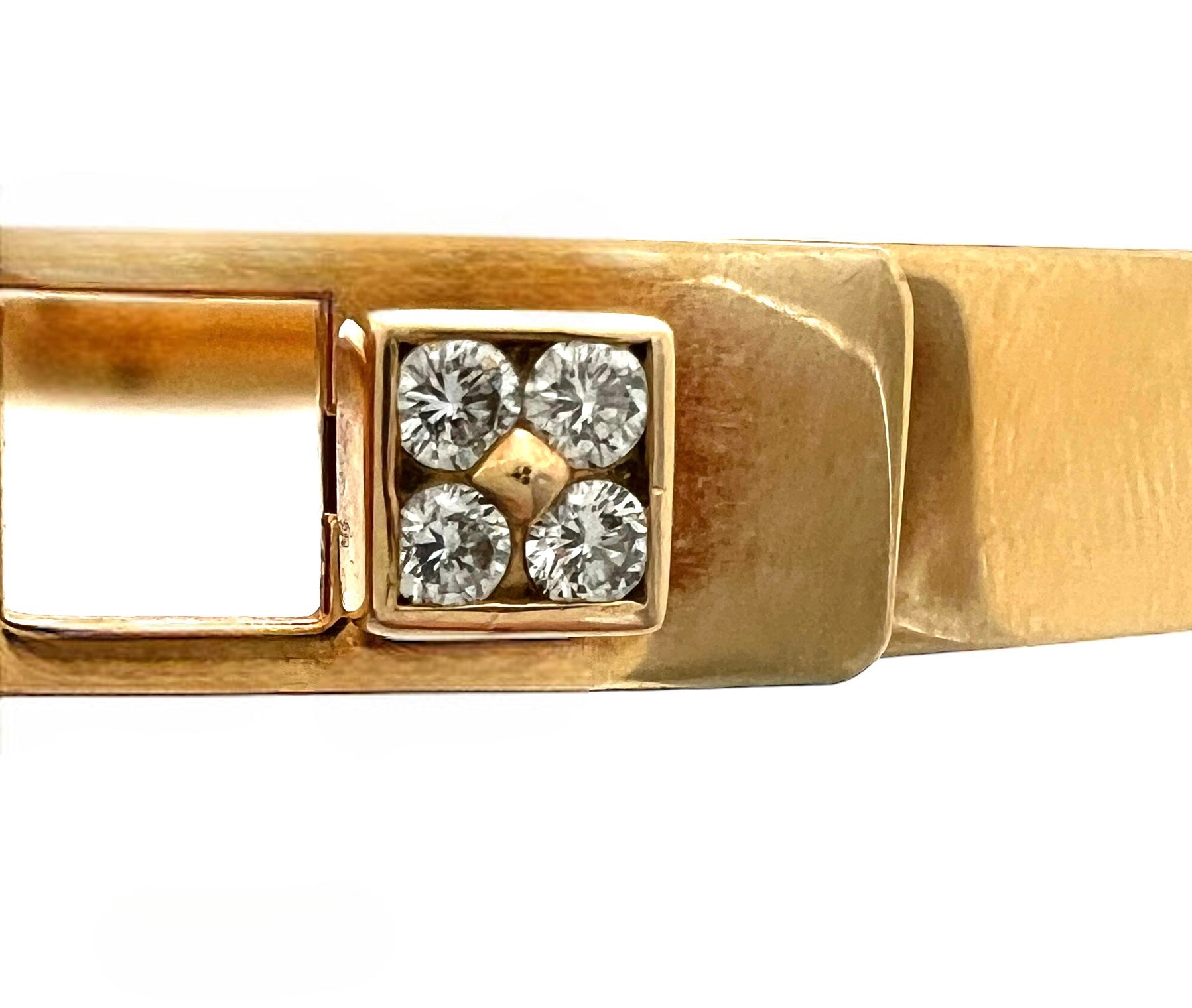Dinh Van "Cube Lock" necklace in 18K yellow gold and diamonds