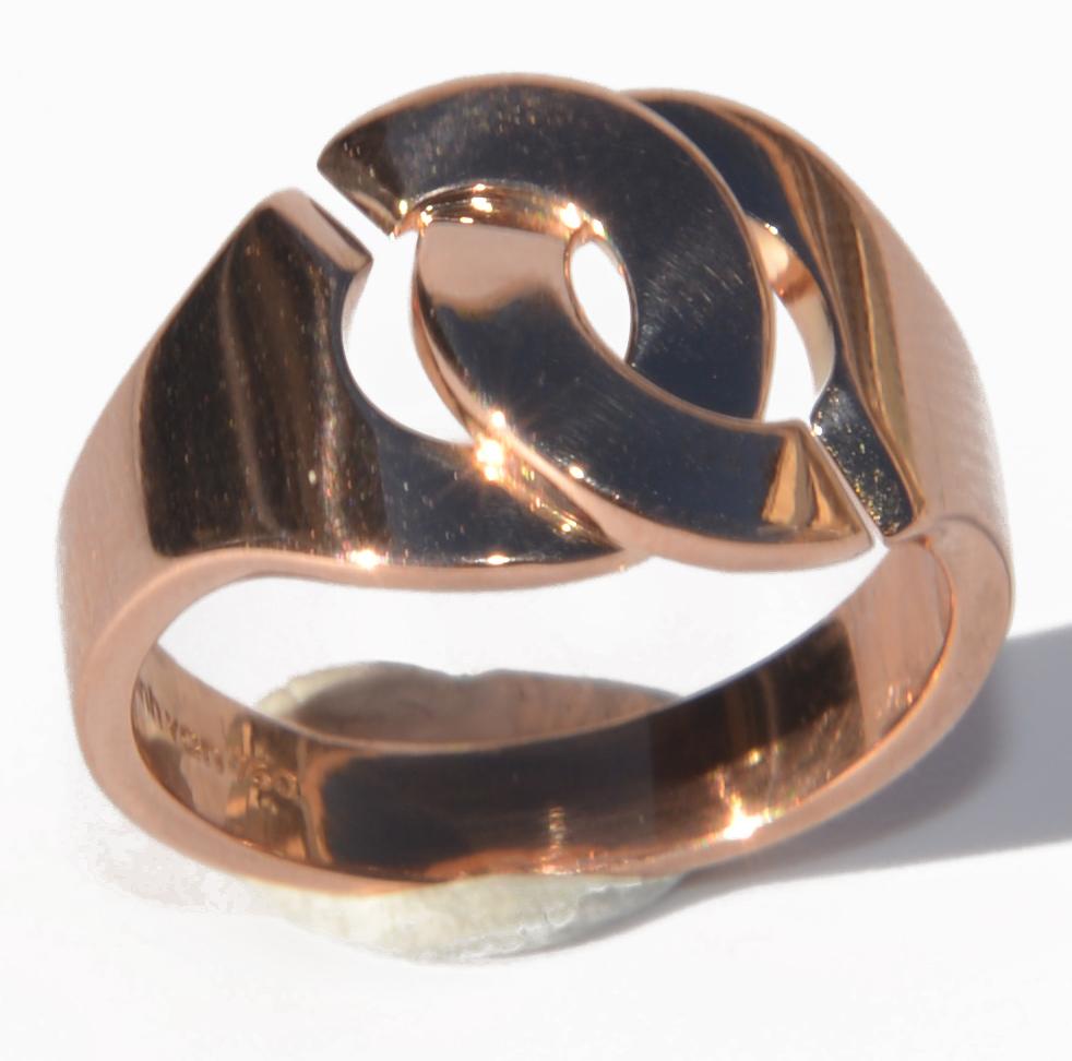 Dinh Van rose gold ring, Menottes model R12