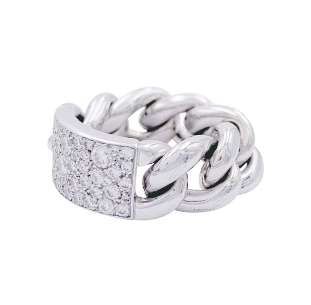 Dior gourmette ring, white gold and diamonds.