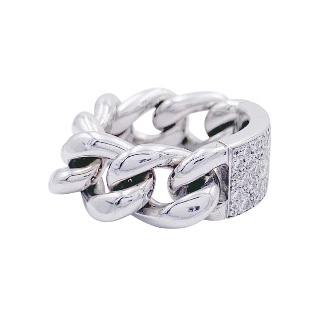 Dior gourmette ring, white gold and diamonds.