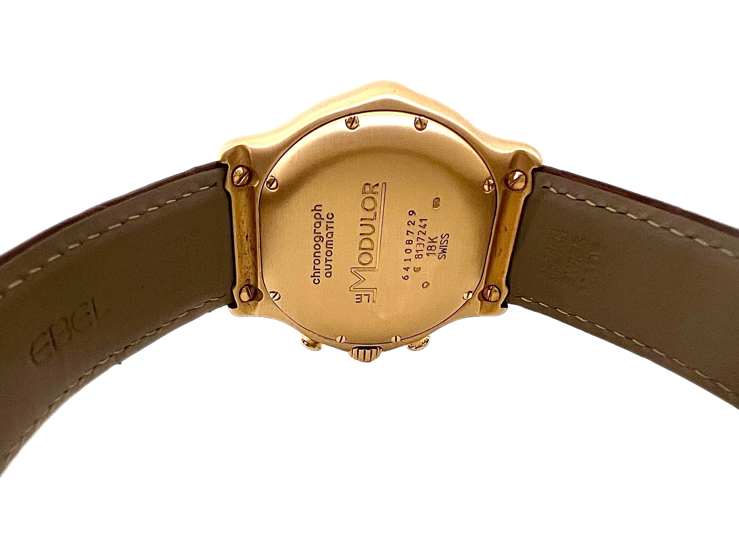 Ebel, Modulor Chronograph watch in gold on alligator