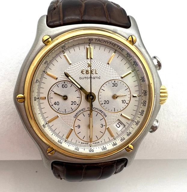 An Ebel watch, 1911 the Modulor chronograph in gold and steel