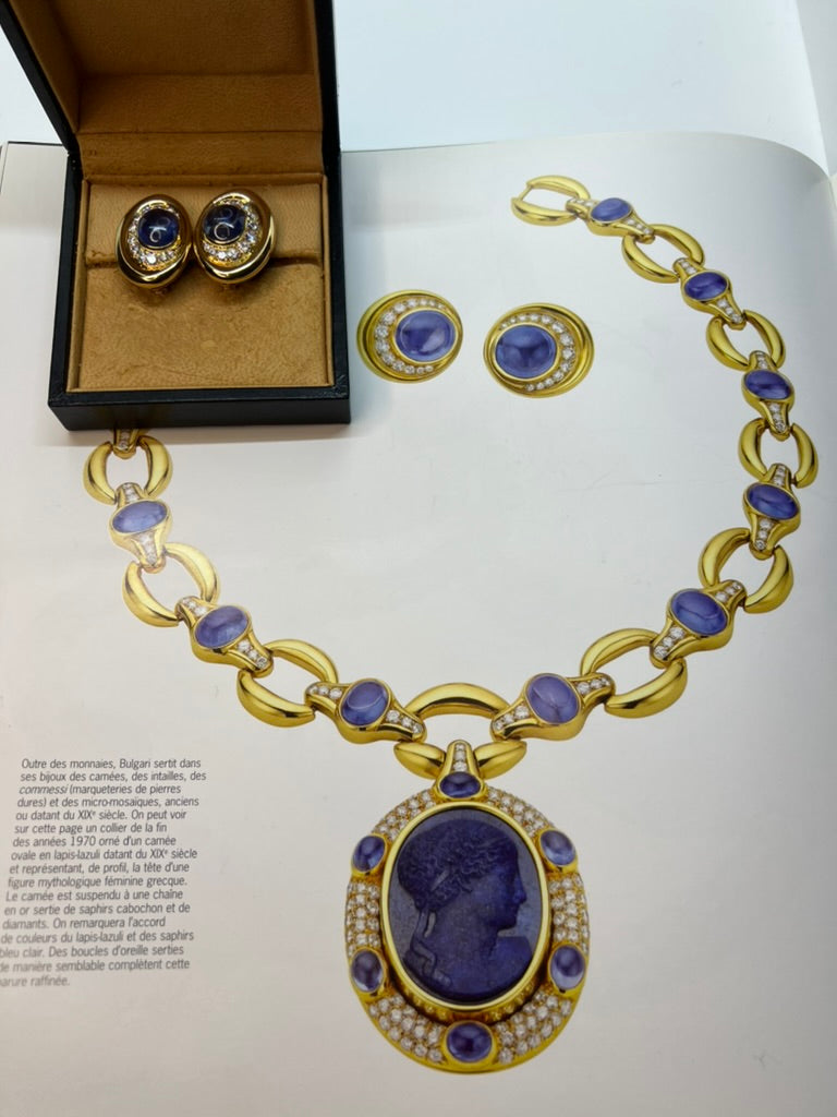 Bulgari, Sapphire, Diamond and 18K Gold Earrings