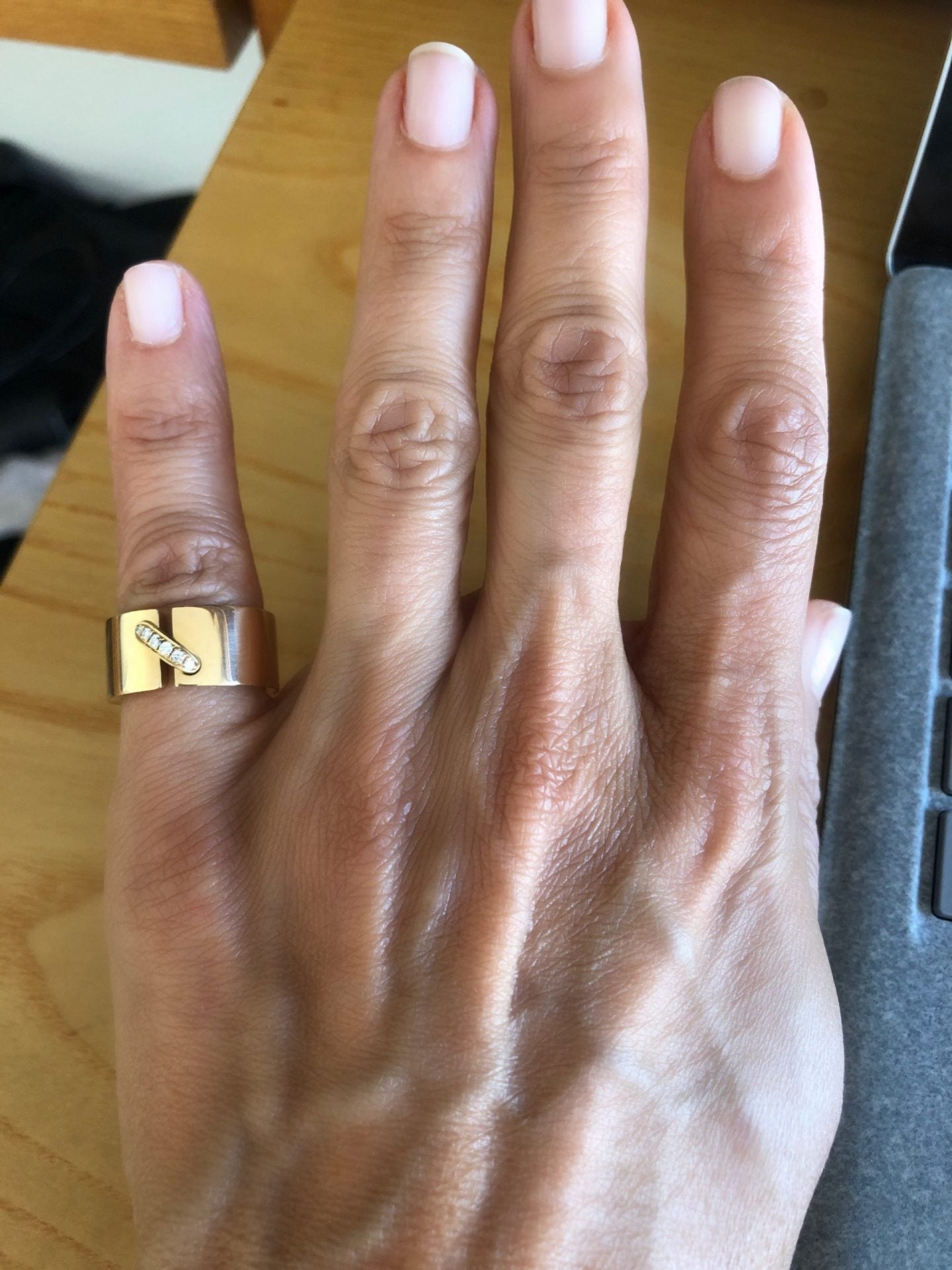 Chaumet yellow gold and diamond link model ring