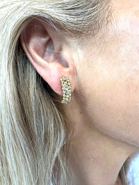 Fred, half-creole grape grain earrings, 2 18K golds