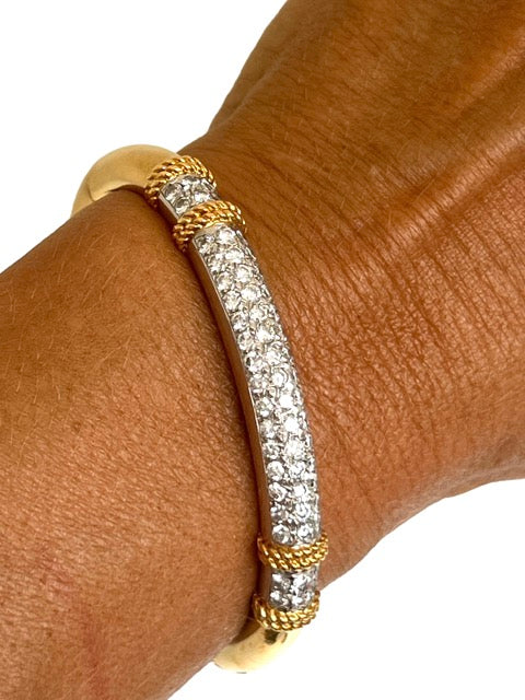 Fred, vintage "Isaure" bracelet in 2 tones of gold, platinum and diamonds