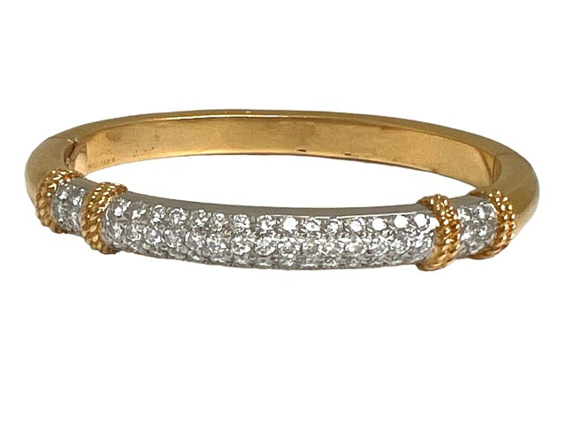 Fred, vintage "Isaure" bracelet in 2 tones of gold, platinum and diamonds