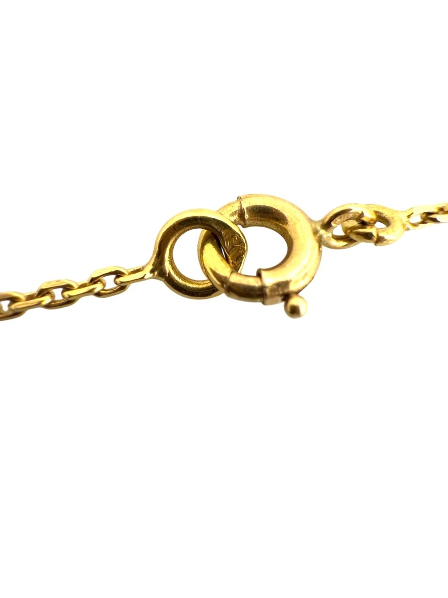 Fred collier, chaine et pendentif Trefle or jaune et diamants - Maison Eloe