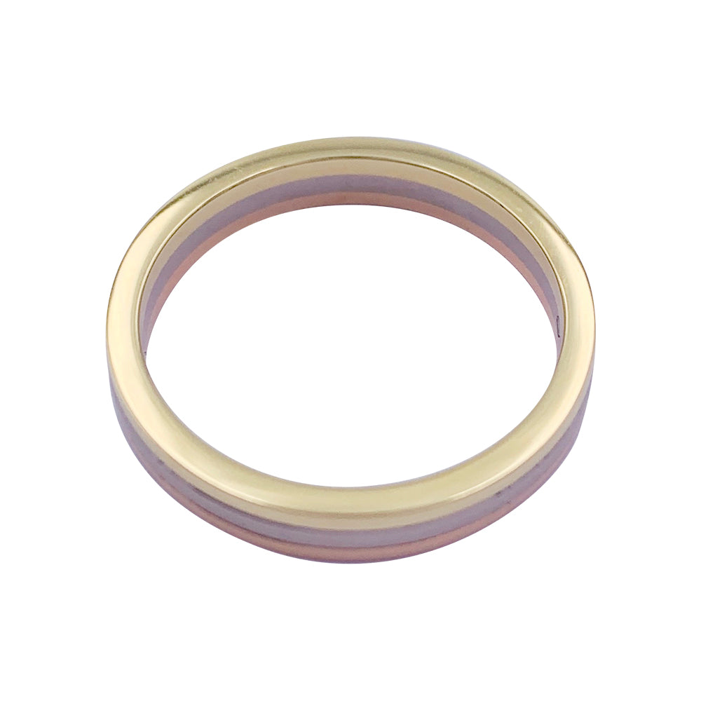 Cartier wedding ring, "Vendôme Louis Cartier", three golds.