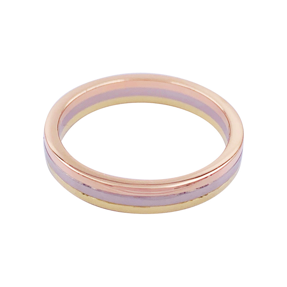 Cartier wedding ring, "Vendôme Louis Cartier", three golds.