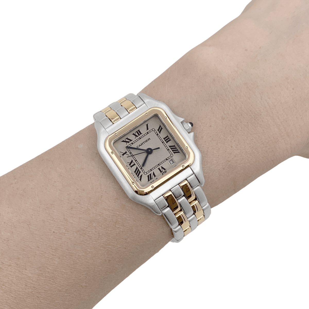 Montre Cartier, "Panthère", acier, or vintage - Maison Eloe