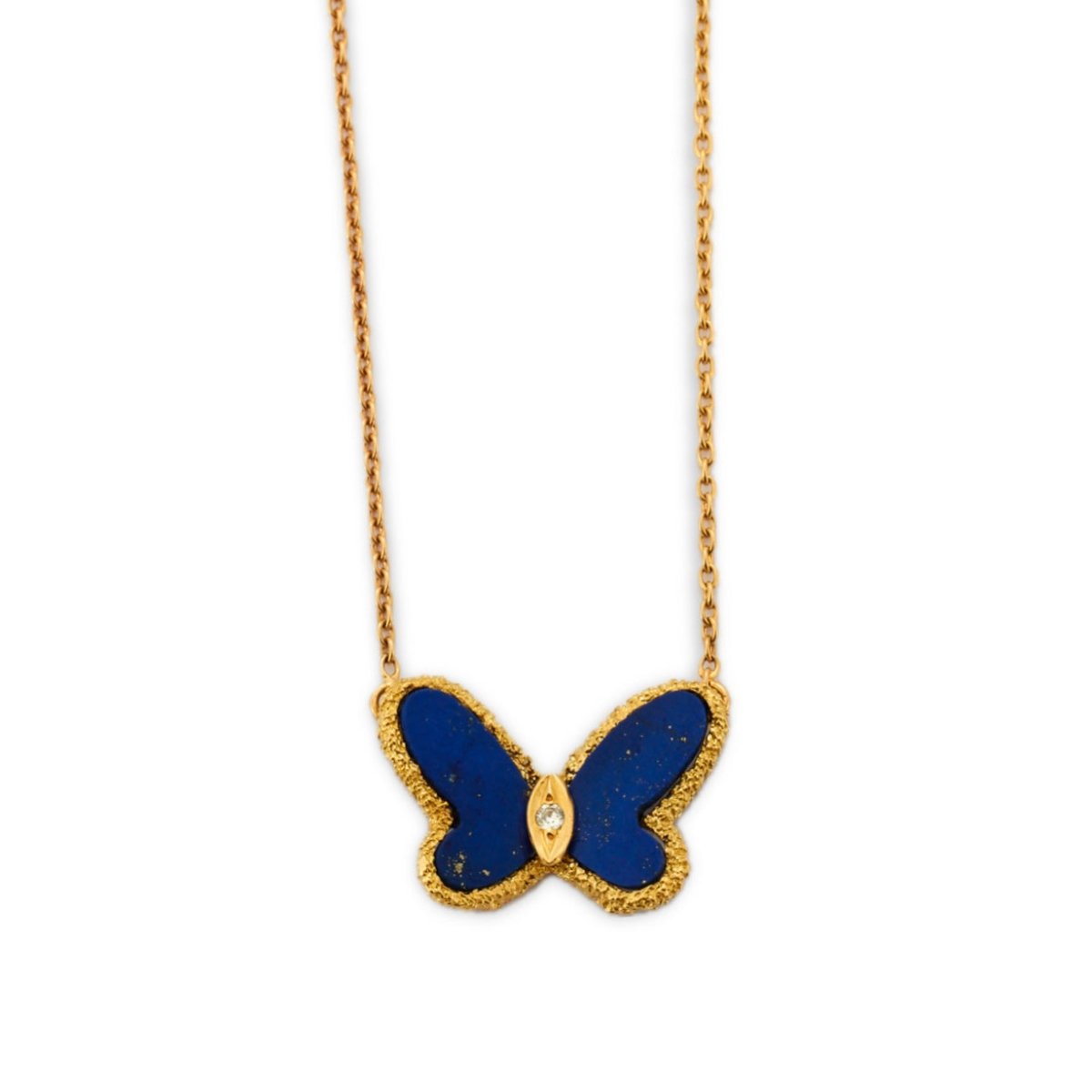 VAN CLEEF & ARPELS Pendentif papillon en lapis - lazuli. - Maison Eloe