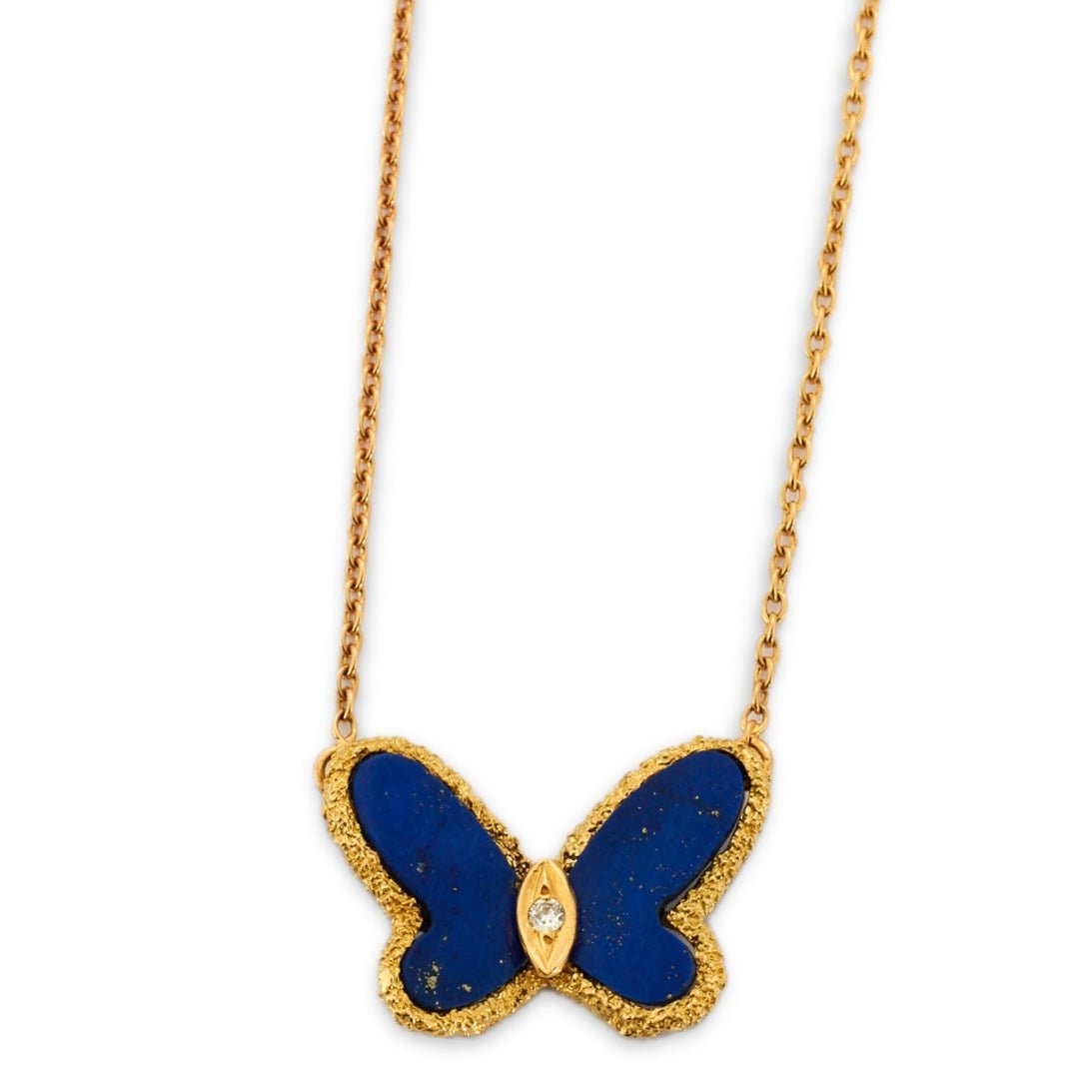 VAN CLEEF & ARPELS Pendentif papillon en lapis - lazuli. - Maison Eloe