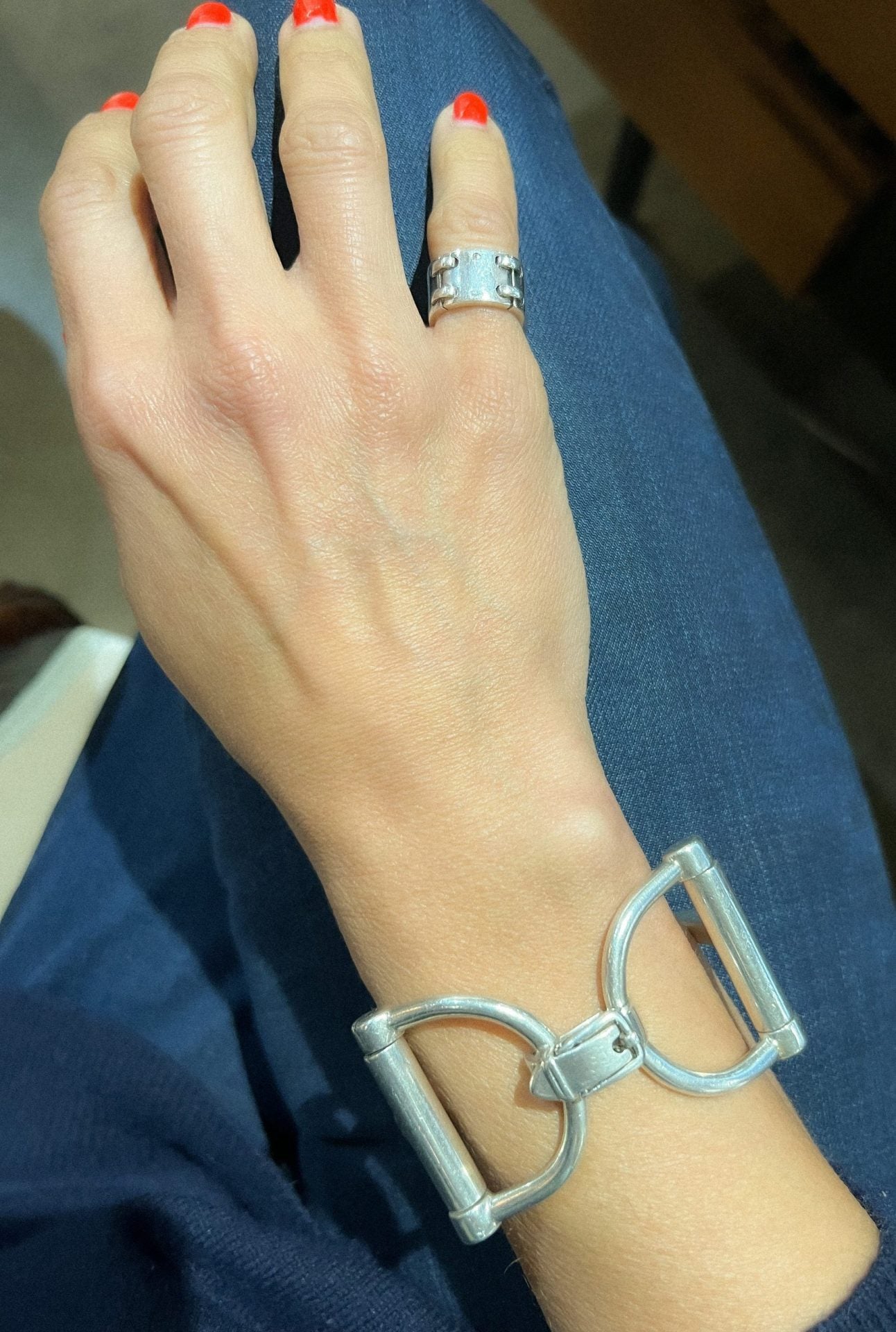 Bracelet from the house of Hermès in silver