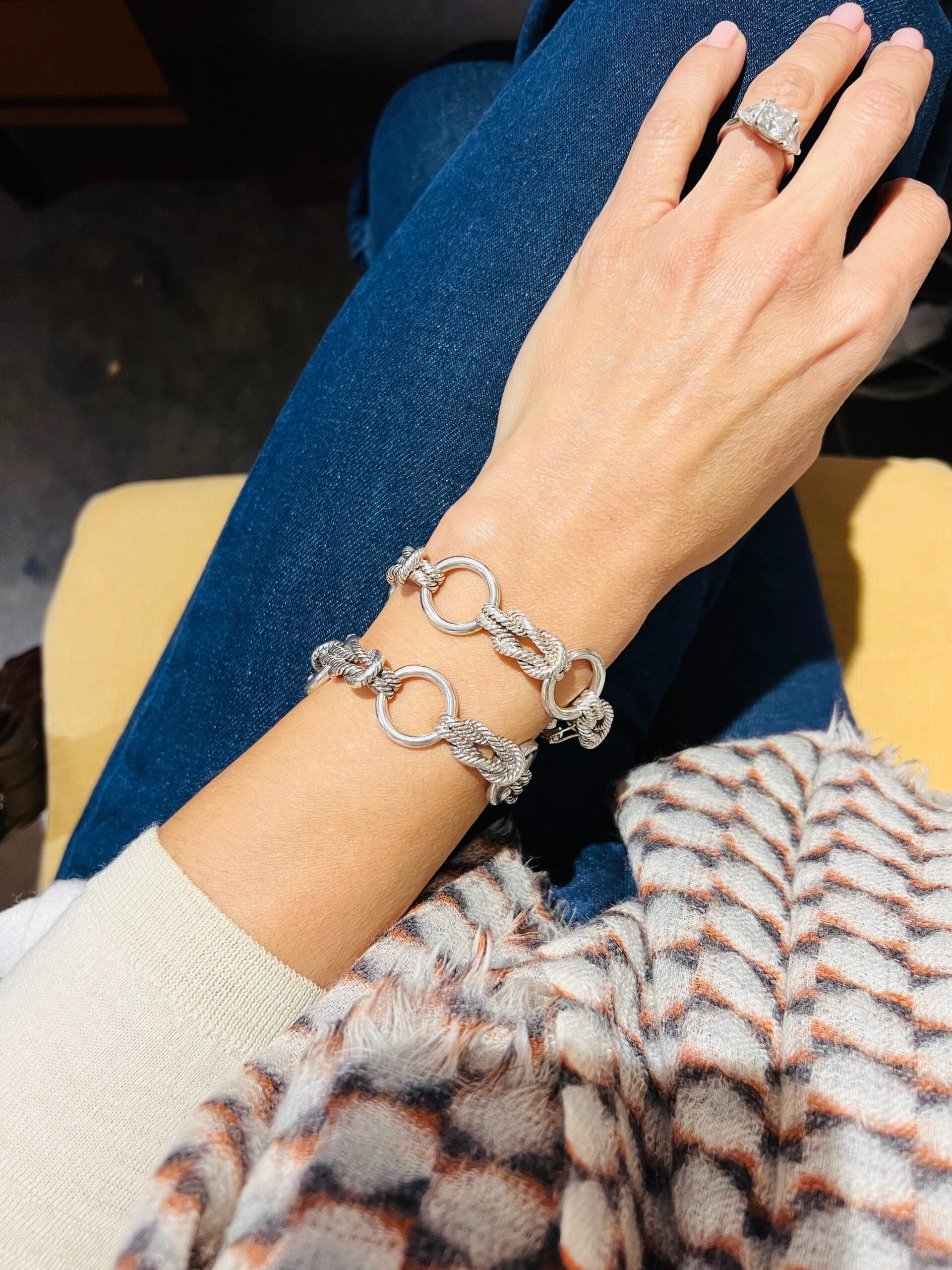 Silver bracelet from Hermès, Audierne model