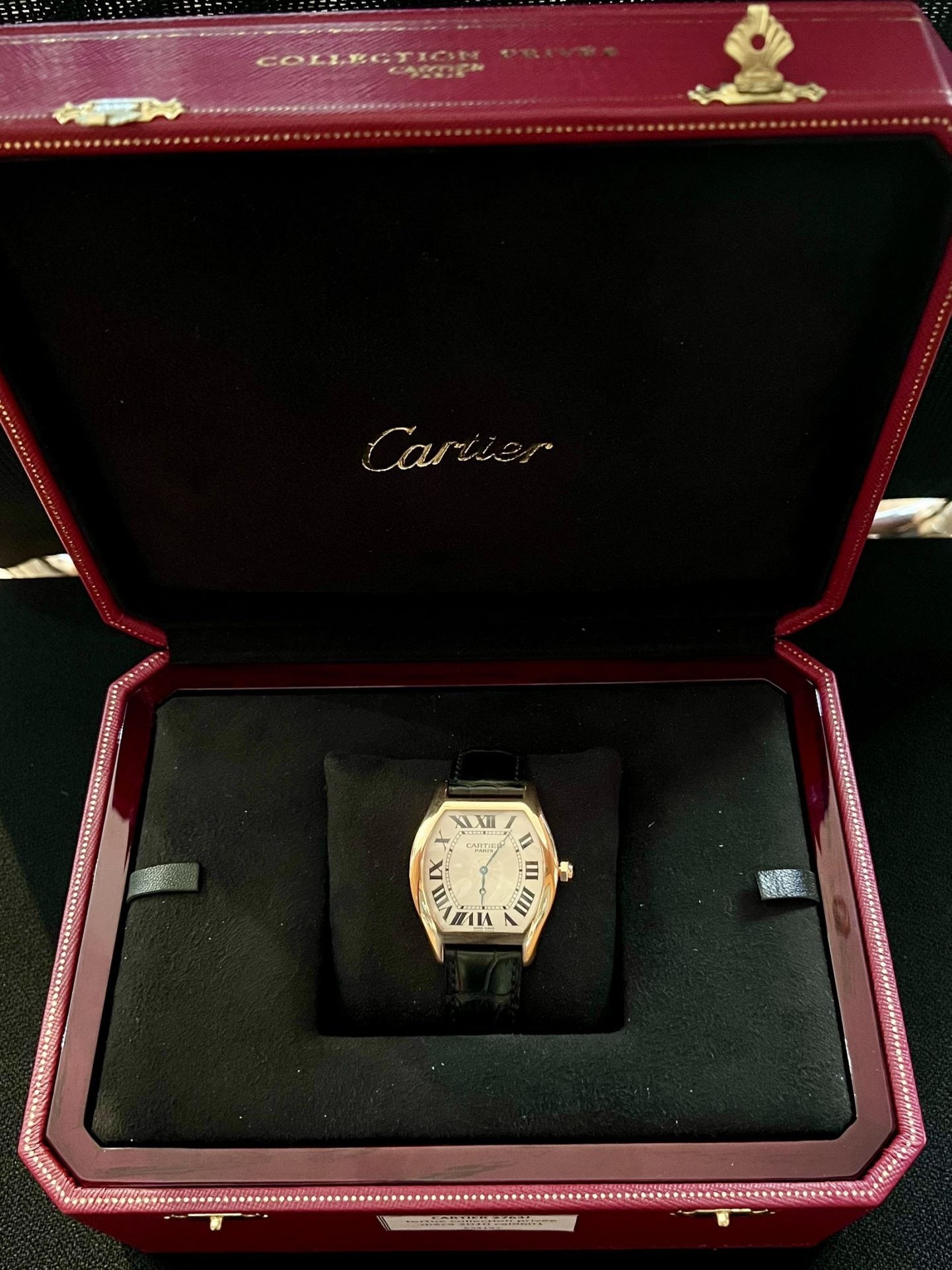 Cartier watch "Turtle" model in pink gold "private" collection