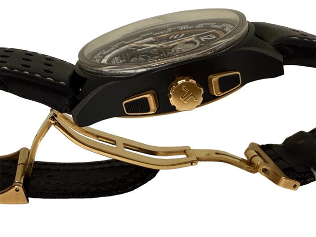 Jaeger Lecoultre Aston-Martin V12 Vantage model, gold ceramic and steel Limited Edition