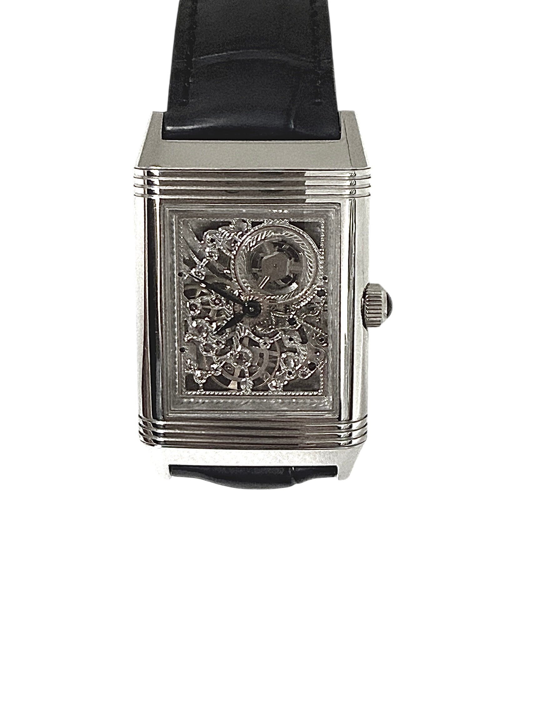 Jaeger Lecoultre montre "Reverso Platinium Squelette" sur cuir édition limitée 281/500