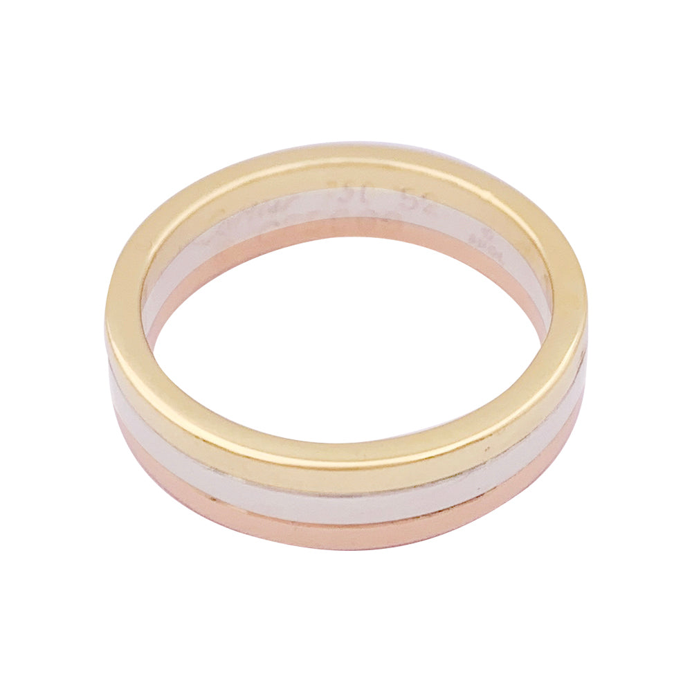 Cartier "Vendôme Louis Cartier" wedding band, three golds.