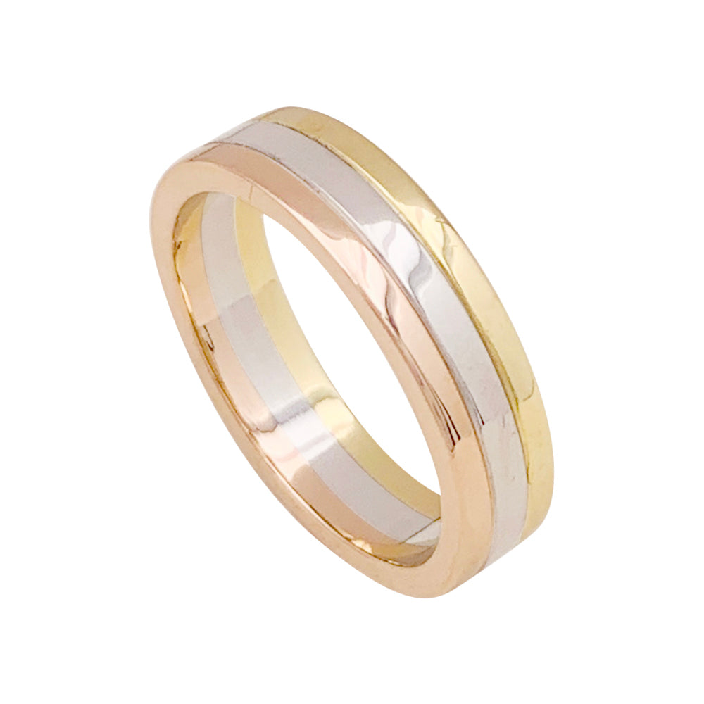 Cartier "Vendôme Louis Cartier" wedding band, three golds.