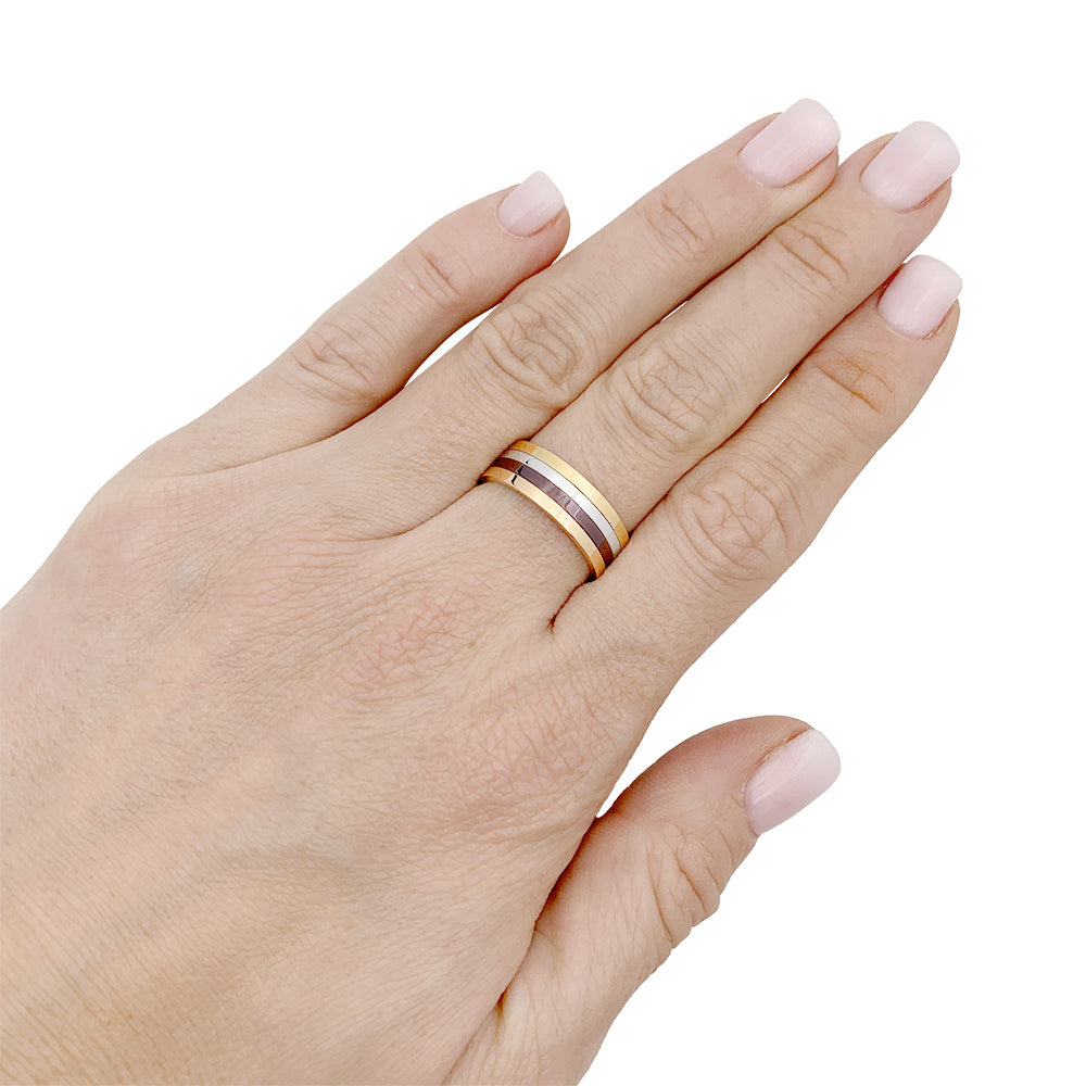 Bague Boucheron "My First Quatre", deux ors et acier.