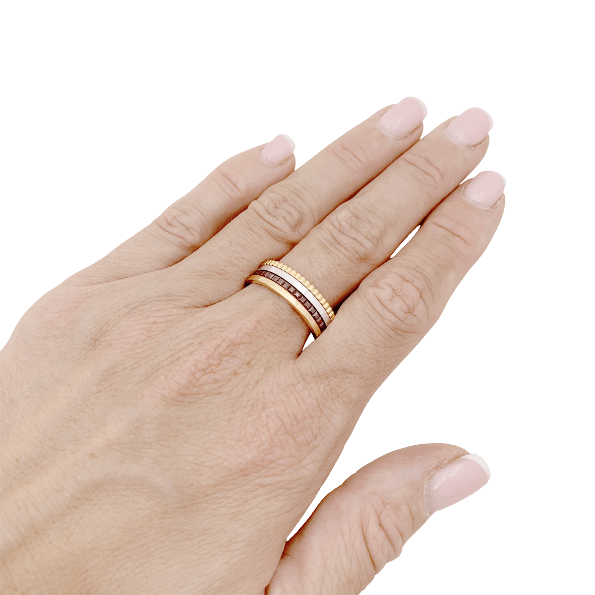 Bague Boucheron, "Quatre Classique Small",, en or rose, blanc et jaune. - Maison Eloe