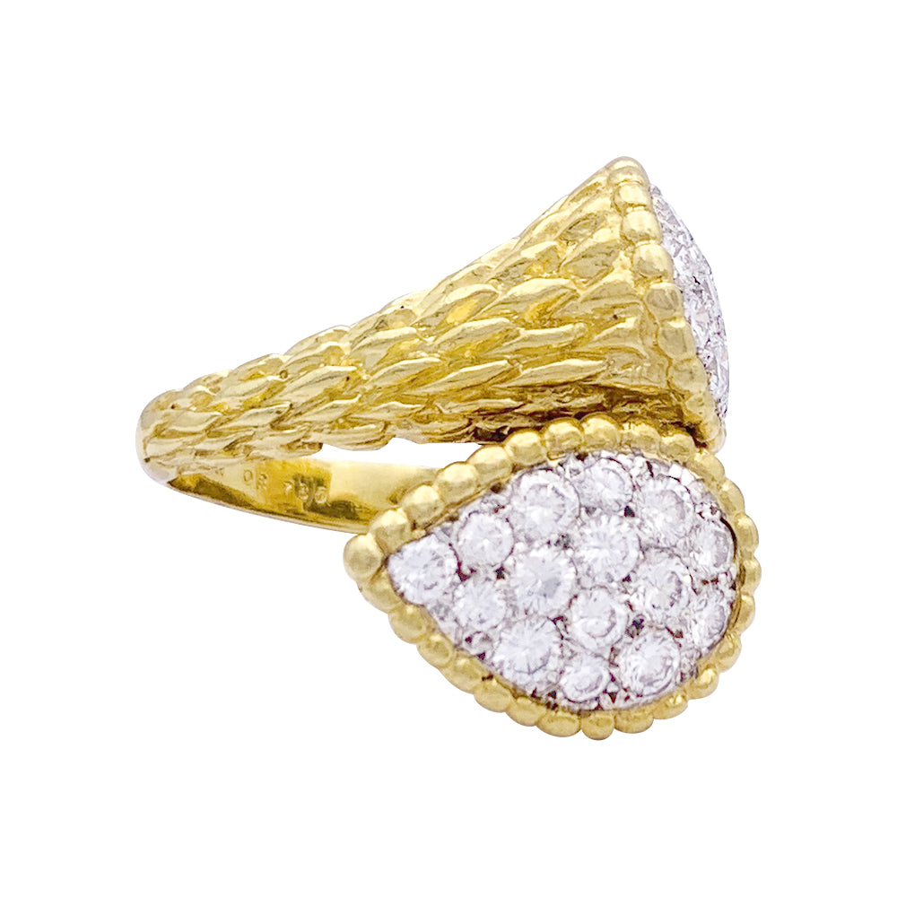 Bague Boucheron vintage "Serpent Bohème" or jaune, platine, diamants.