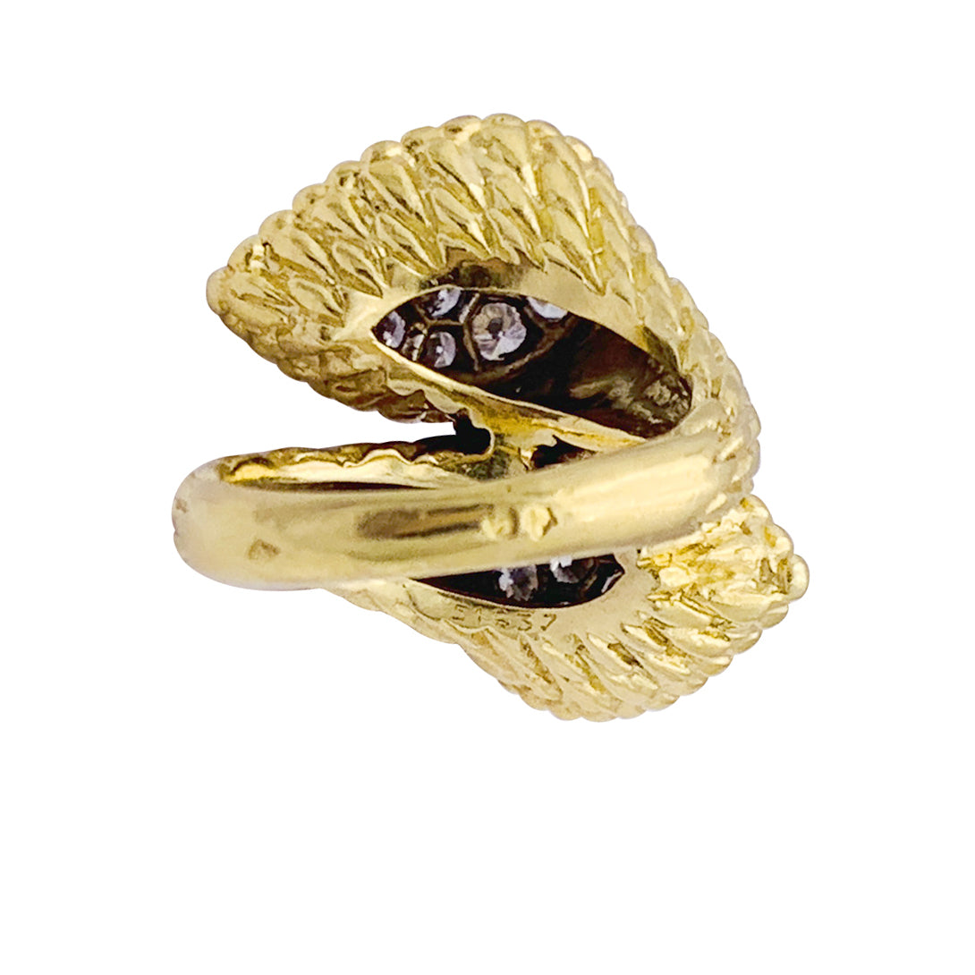 Bague Boucheron vintage "Serpent Bohème" or jaune, platine, diamants.