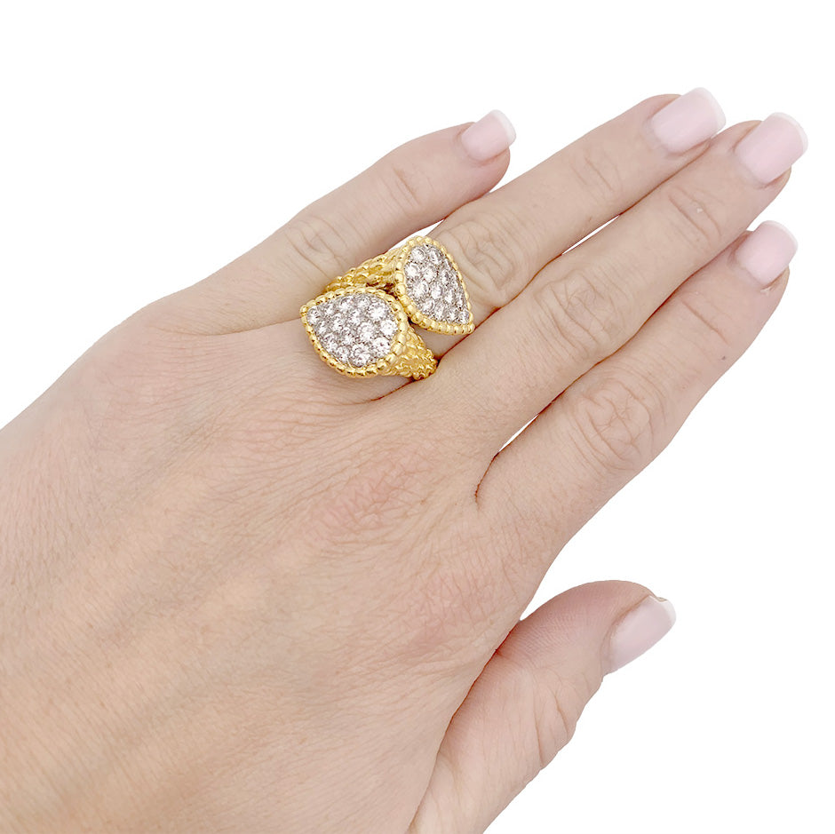 Bague Boucheron vintage "Serpent Bohème" or jaune, platine, diamants.