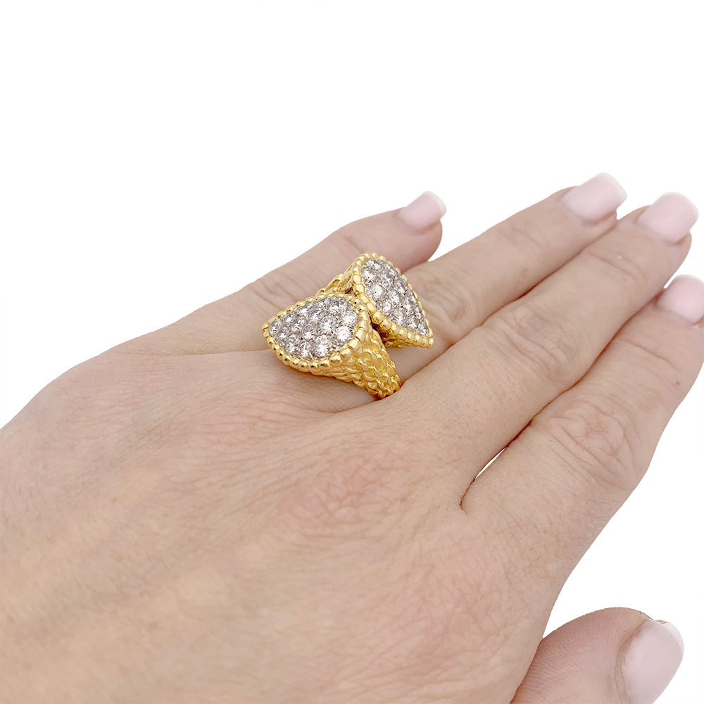 Bague Boucheron vintage "Serpent Bohème" or jaune, platine, diamants.