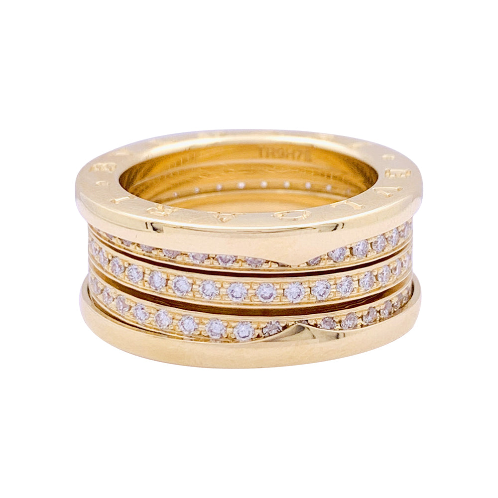 Bague Bulgari, "B.Zero1", or jaune et diamants.