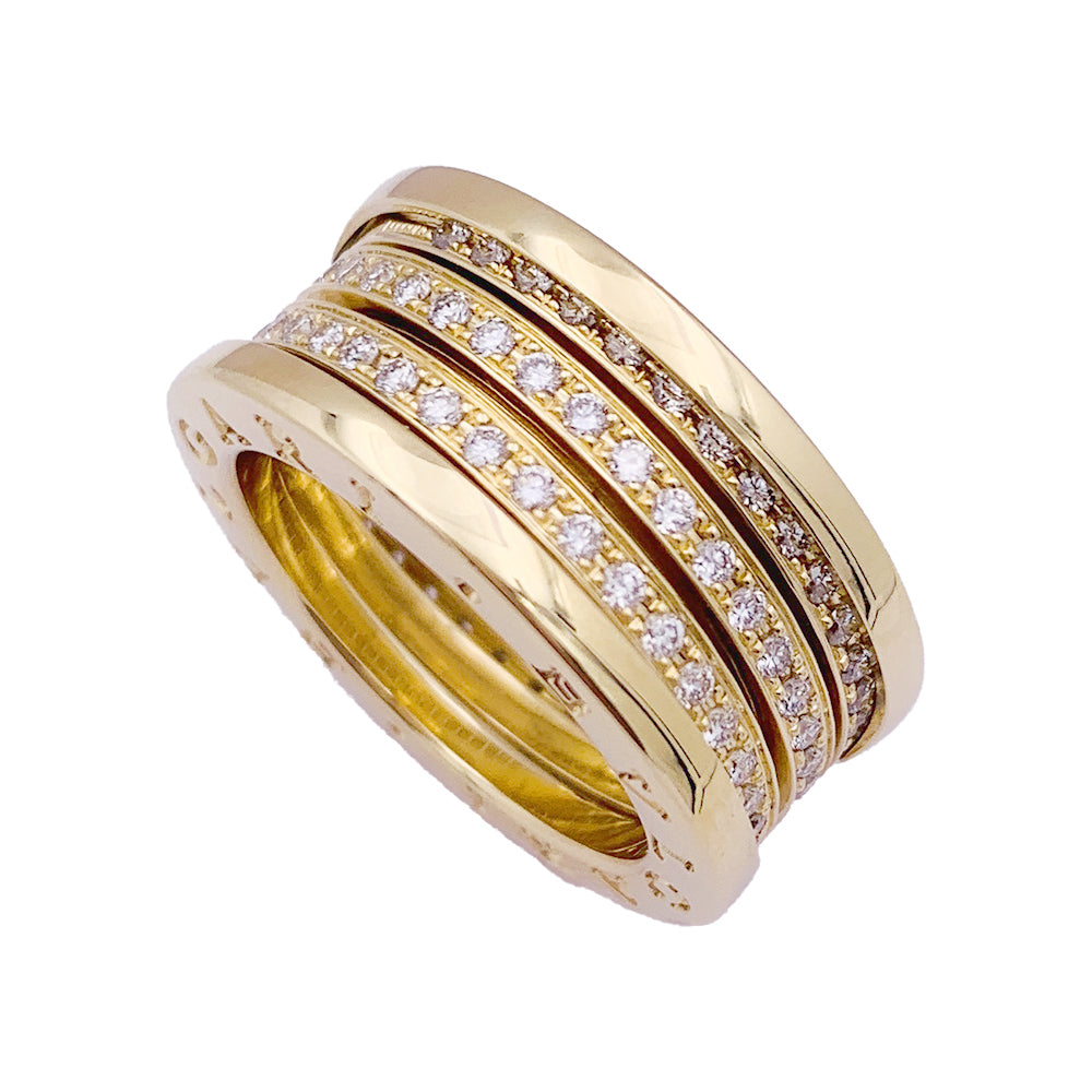 Bague Bulgari, "B.Zero1", or jaune et diamants.