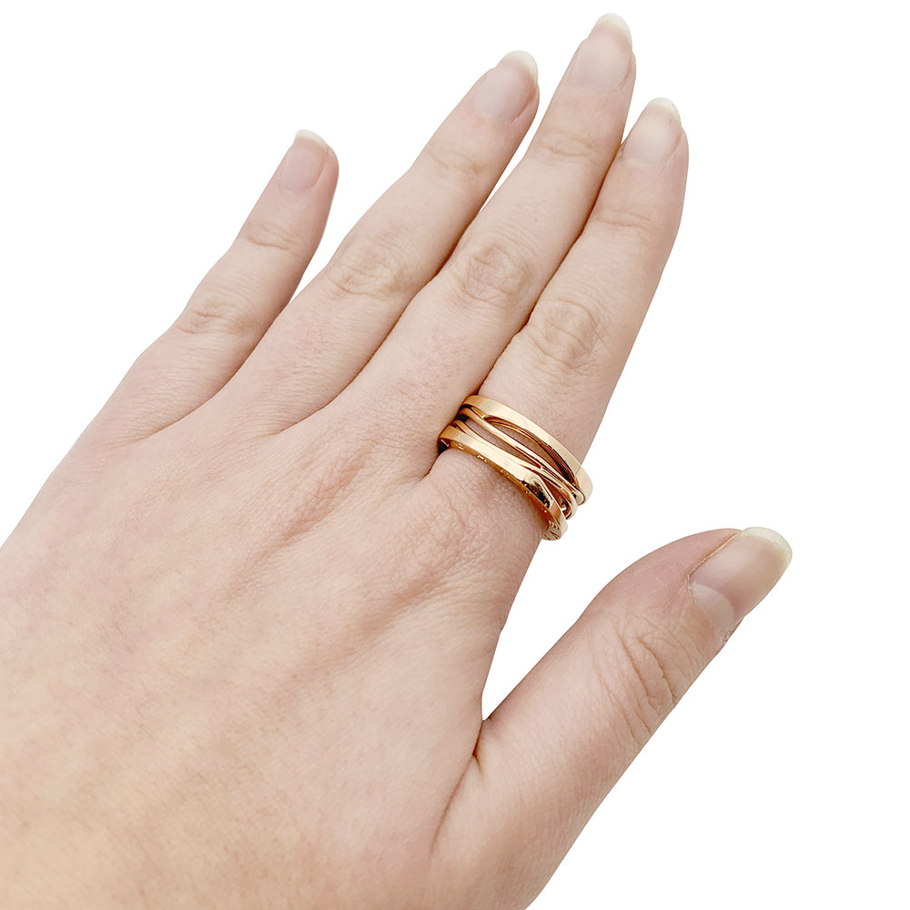 Bague Bulgari “B.Zero1 Zaha Hadid" en or rose.