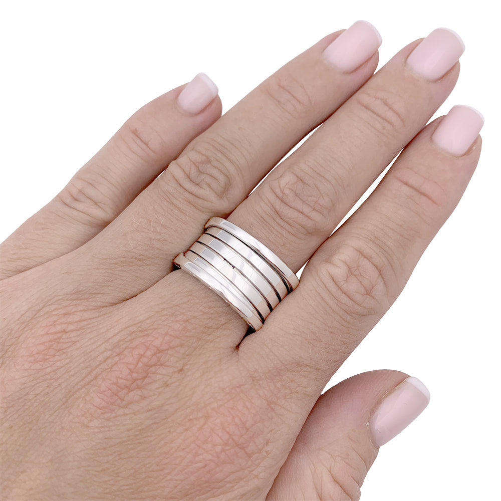 Bague Bulgari, “B.Zero1”, or blanc, trés grand modèle.