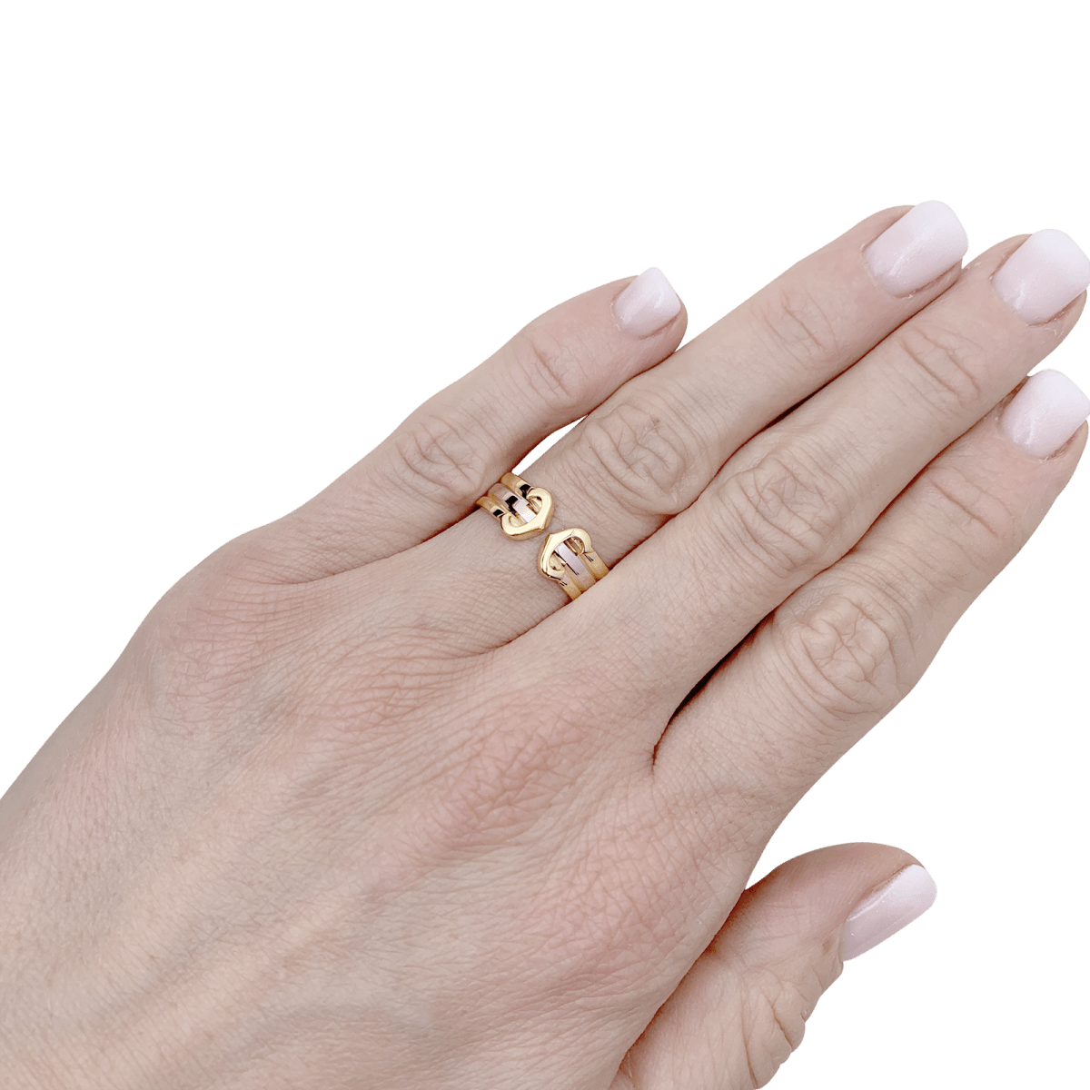 Bague Cartier, "Double C", trois tons d'or - Maison Eloe