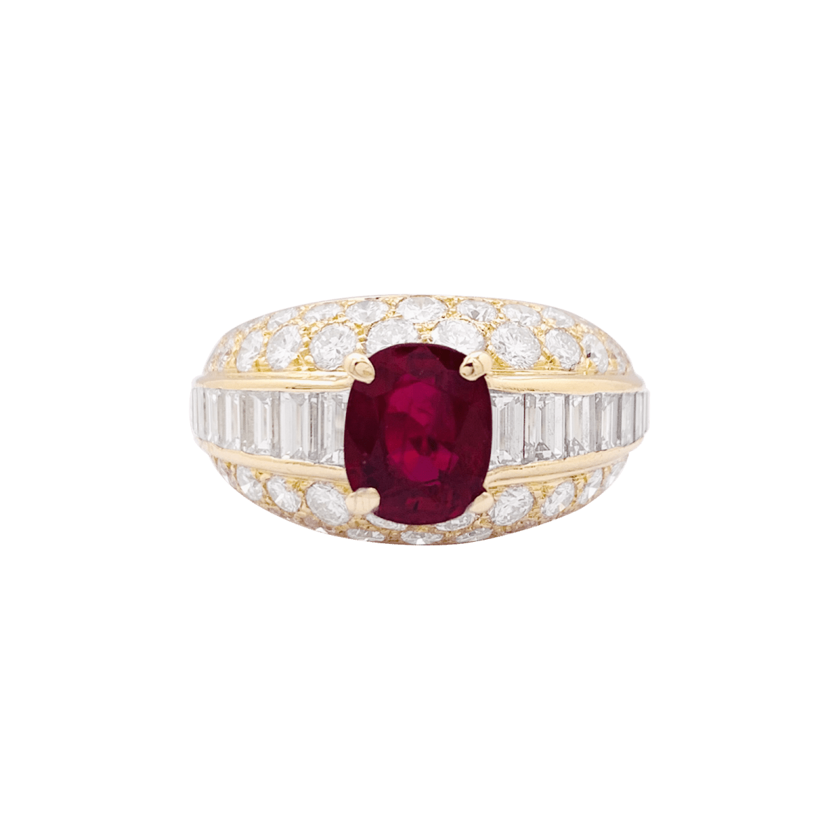 Bague Cartier "Gina" or jaune, diamants, rubis. - Maison Eloe