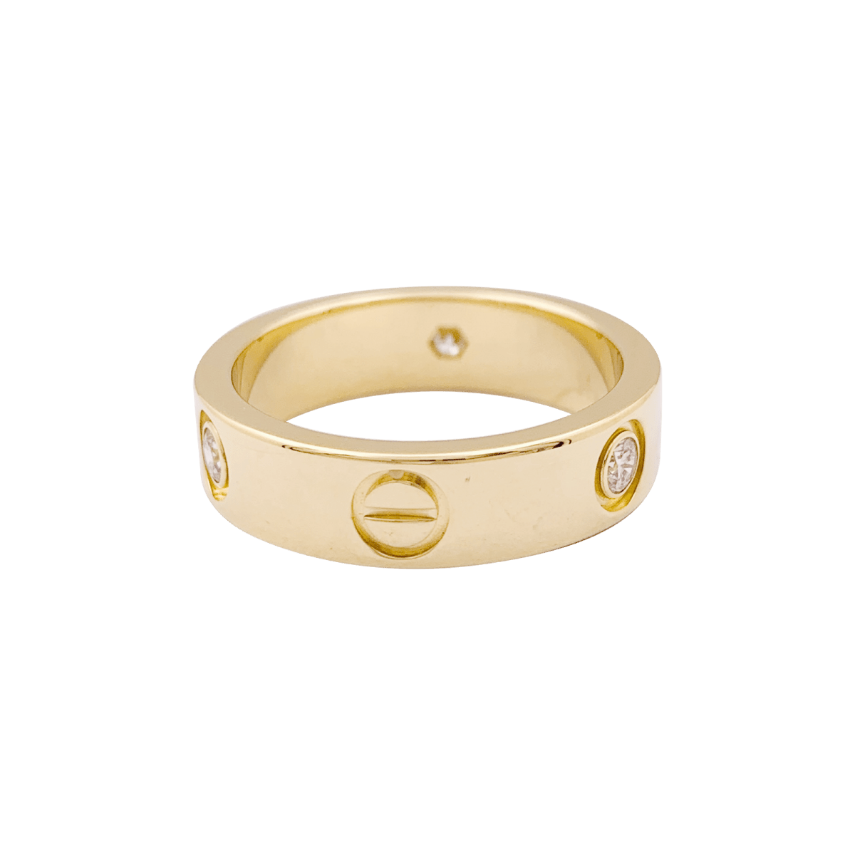 Bague Cartier, "Love 3 diamants", or jaune, diamants. - Maison Eloe