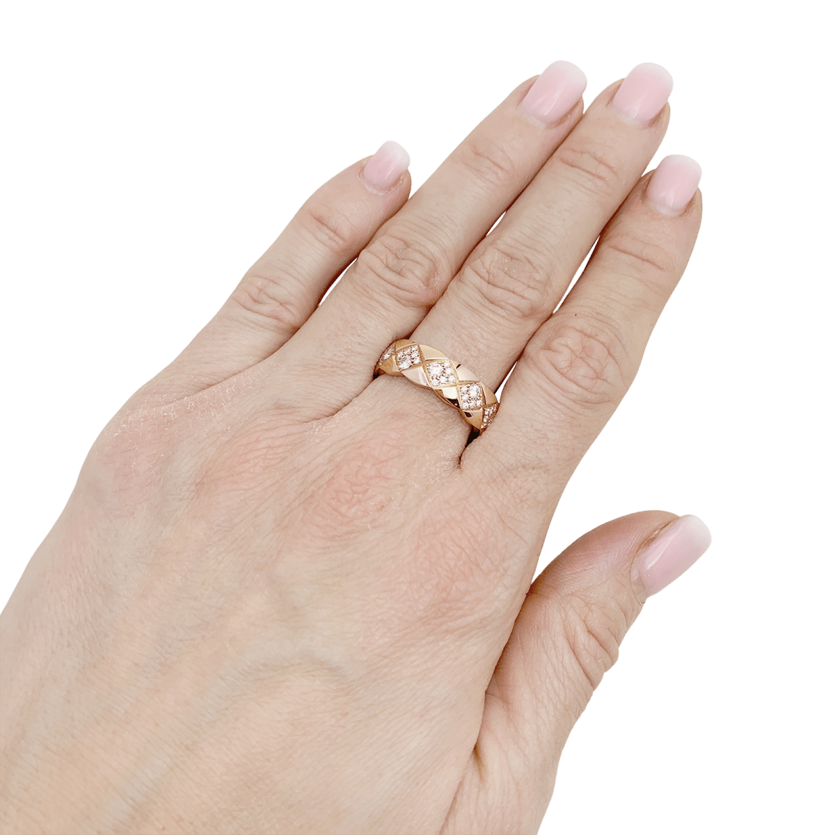 Bague Chanel, "Coco Crush", or beige, diamants. - Maison Eloe