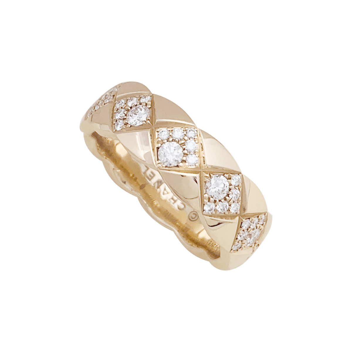 Bague Chanel, "Coco Crush", or beige, diamants. - Maison Eloe