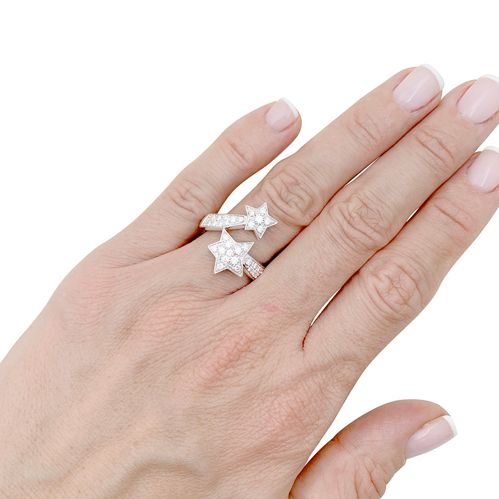 Chanel ring, "Comète", in white gold and diamonds.