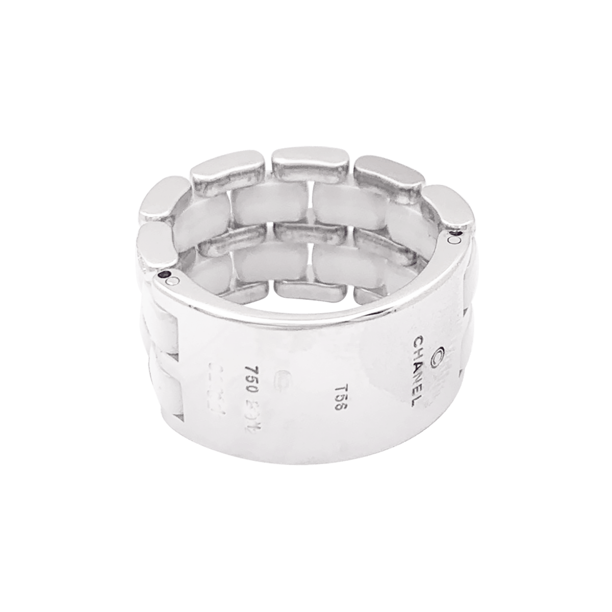 Bague Chanel, "Ultra", or blanc, céramique blanche et diamants. - Maison Eloe